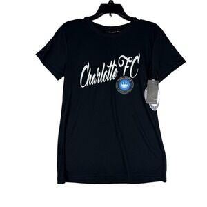 Concepts Sport Charlotte FC MLS Womens Medium Black Graphic T-Shirt NWT